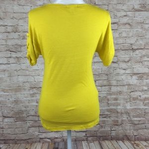 Lacoste Tops - Yellow Lacoste linen blend V-Neck tee shirt 36 Lacoste Tops - Yellow Lacoste linen blend V-Neck tee shirt 36